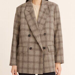 A New Day Plaid Double Breasted Boxy Fit Blazer Fully Lined Size Medium NWT